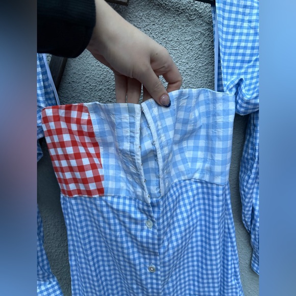 CF. goldman Blue Gingham Midi Dress - Picture 4 of 10